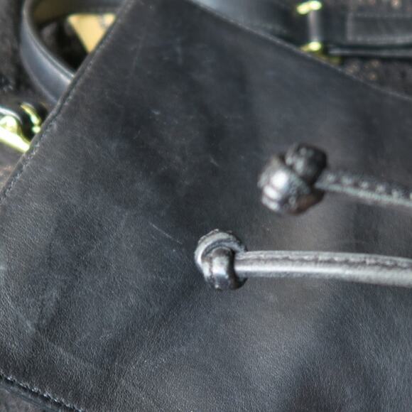 Coach Black Vintage Y2K Drawstring Leather C3W-9858 Daypack Legacy Top Handle - Picture 16 of 16